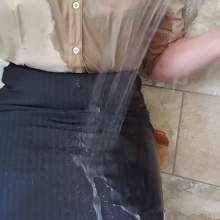 MadelineOasis: Oasis Video--Nice Skirt and Blouse Soaked in a Shower