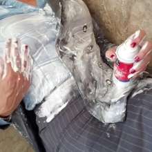 MadelineOasis: Oasis Video--Shaving Cream In and On Business Suit