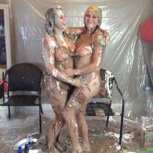 Jayce: Payton and Jezzies First Messy Game of Pies and Slime, Cameo by me!