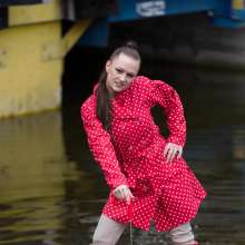 bootedbabes: Red Hunters in Puddles