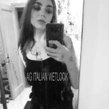 Ag Italian Wetlook: Martina in bathtub with black leggings
