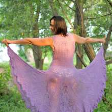 ufa217: Tanya in a knitted dress gets wet in the creek.