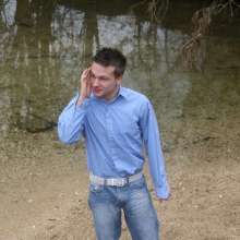 wamgame1: Chris Soaked in a Suit in the River