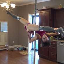 Jayce: Fun Flips in the Jacuzzi Two!  Velour Bikini+Socks to Nude!+Pole Dance!