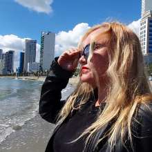 Wet_look_elena: Leather in the Sea