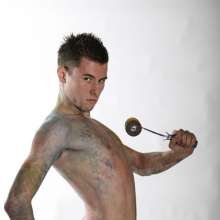 wamgame1: Pj in White Skinnies Covered in Paint and Ripped