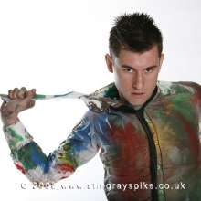 wamgame1: Pj in White Skinnies Covered in Paint and Ripped