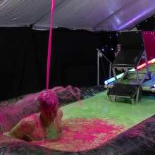 LiquidX: The Plunga!  Messyworld Producer Dunked by Janey and Michaela