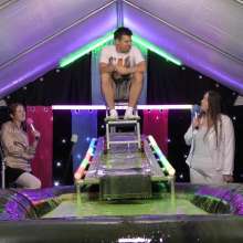 LiquidX: The Plunga!  Messyworld Producer Dunked by Janey and Michaela