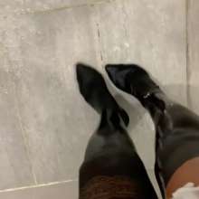 Wet_look_elena: Thin White Top Stockings and Tights Shower