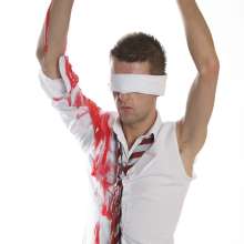 wamgame1: Tied Up, Shirt Ripped and Gunged