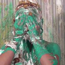 Anglefan: Hot busty blonde slimed