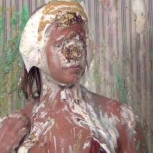 Anglefan: Hot busty blonde slimed