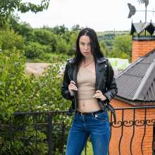 wet.look.me: Leather jacket in Pool and Office girl in Shower at Heels| Wetlook.biz