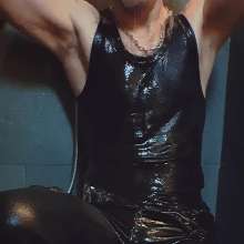 soakedguy: Black Wet Skinnies and Tank-top