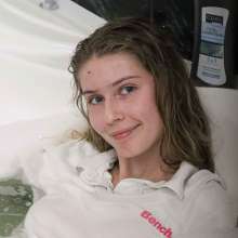 Wet Live Team: Chest Shines through White Polo, Knee Shampoo