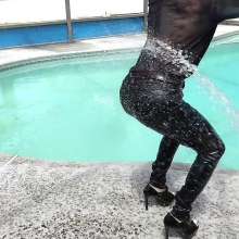 Tight and Wet Clothes: Felicia Gets Hosed by Jessica