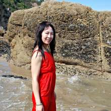 WSMProductions: Jade in Red Silk Pyjamas in the Sea