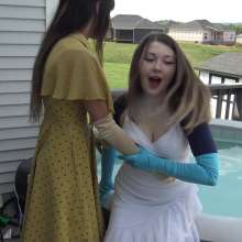 Jayce: Jayce and Alice Soaked in Dresses, Hosiery to Undies!
