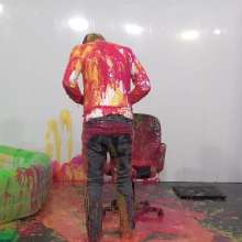 WamtasticUK: Jayden Talks Football While Squirted with Gunge