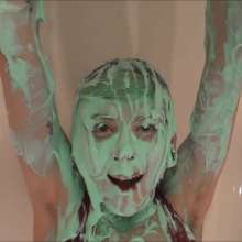 RevSlymsford: Kaydens Gets Messy With Green Slime In New Red + Black Dress