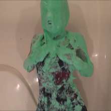 RevSlymsford: Kaydens Gets Messy With Green Slime In New Red + Black Dress