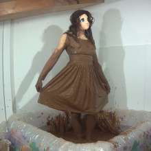 Wetlook Doll: Mud Formal Black Dress + Ripping Clothes