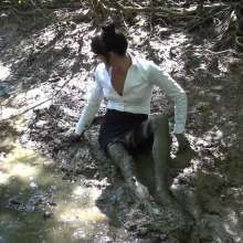 Jayce: Random Mud Find-Dress Up-Trash It!  Trashed Secretary to Nude