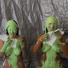 Slimed Models: New Models Ashley and Brittany Get Slimed For First Time (Naked)