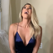 Slimed Models: Scarlett Chunky Green Slimed In An Evening Dress
