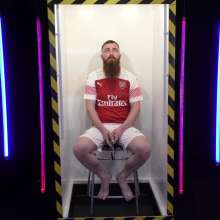 GungeMad: Messy Arsenal football kit with black and red gunge