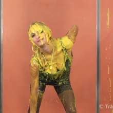 Lara_eurowam: Aida Gets Gunged with Slime in Little Black Dress