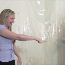 RevSlymsford: Belle + Patience Get Sprayed By The Gunge Gun In The Office