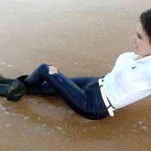 Tight and Wet Clothes: Cowboy Boots and Jeans at the Beach