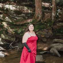 JD and Messy Andi: Formal Gown in a Waterfall