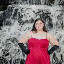 JD and Messy Andi: Formal Gown in a Waterfall