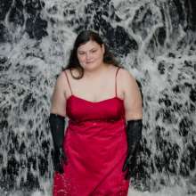 JD and Messy Andi: Formal Gown in a Waterfall