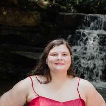 JD and Messy Andi: Formal Gown in a Waterfall