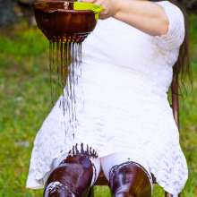 JD and Messy Andi: Chocolate Andi Part 1: Cake Sit, Brownie Batter and Panty Filling!