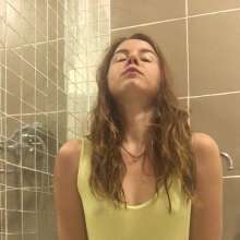Wet_look_elena: Inna in Red Panties and a Pale Yellow T-shirt