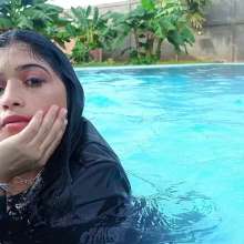 WetPlace: Jazminss Enjoying At Pool In Formal Clothes