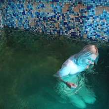 Wet Live Team: Mila, Her See-through Pants, a Pool of Cold Water