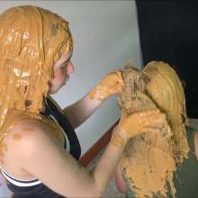 RevSlymsford: Nicolette + Ana's Thorough Messy Peanut Butter Shampoo Fun