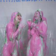 Miss Nicole: Pie Fight Part Two: Naked Messy Fun and Winner Gets Slimed