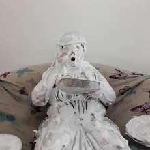 Darkabyss445: Pies in the Face in Leather Dress