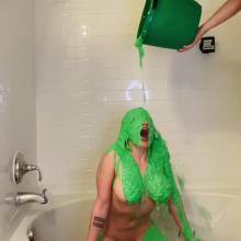 Slimed Models: Anastasia Mixes Up a Yuck Bucket, Strips Naked, and Gets Slimed!