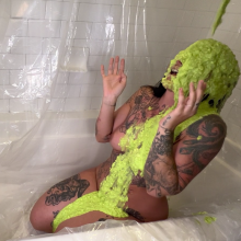 Slimed Models: New Slimed Model!  Carlee Ann Slimed for the First Time, Naked!