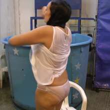 GungeTankBabes: New Scene--Sophia Delane Dunked in the Soakies Dress Test