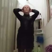 Thefetishgirl: Turtle Neck, Skirt, Shower Hair Washing