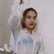 lovingmessy4you: Wetlook in the Shower Business Suit